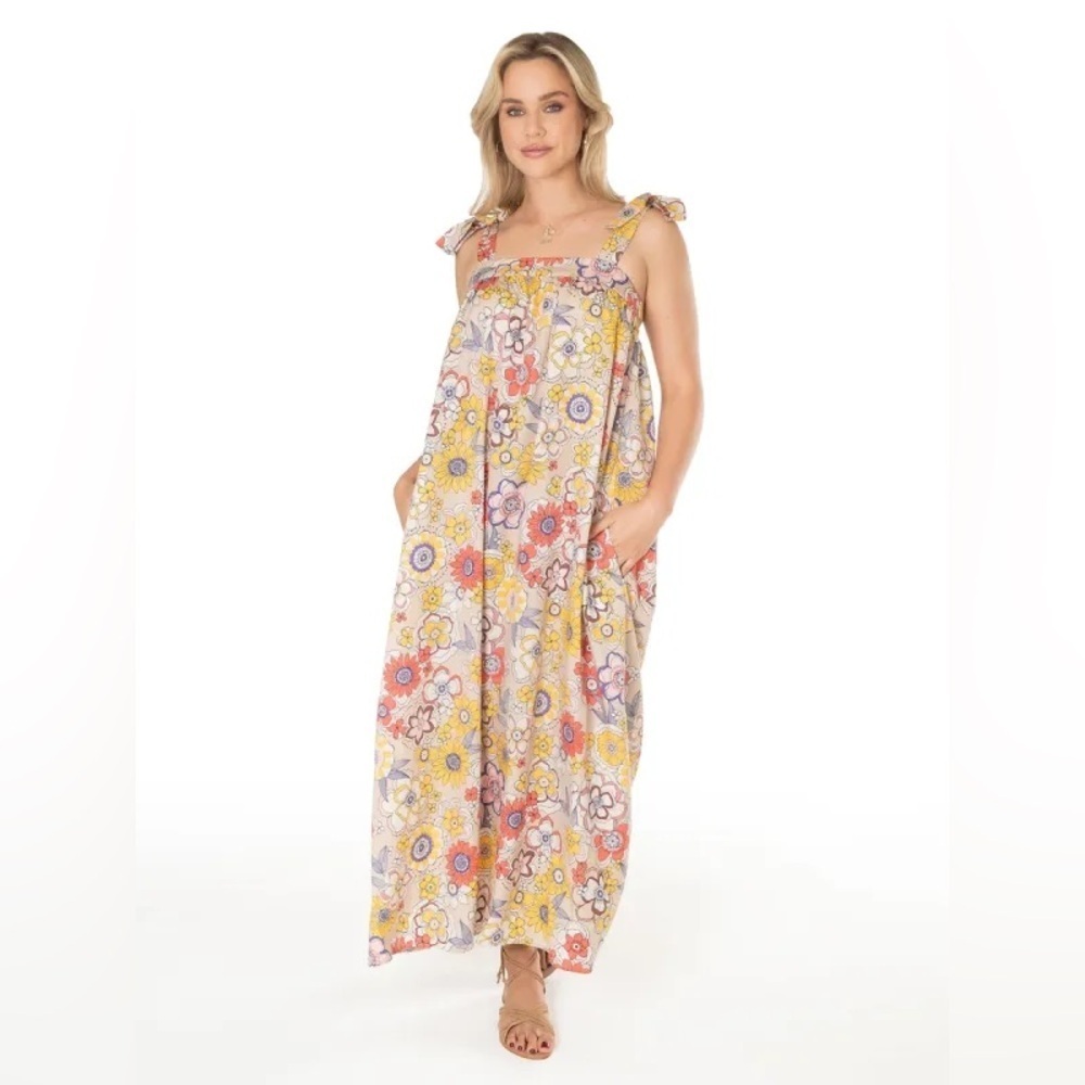 NEW Tori Richard Summer Somewhere Camilla Dress Retro Midi Media Floral NWT